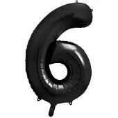 Party Deco Folieballon Cijfer 6 (86 cm) - Zwart - - Cijferballon 6 - nummer ballon 6 jaar - feestARTIKEL