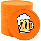 Combicraft Biermunten / Consumptiemunten Oranje - Ø29mm enkelzijdig bedrukt - 100 stuks