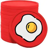 Combicraft ontbijt consumptiemunten rood - Ø29mm enkelzijdig bedrukt - 100 stuks