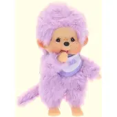 Monchhichi Monchichi met slab - pastel paars - 15 cm