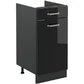Vicco Keukenonderkast R-Line Zwart hoogglans/Antraciet 40 cm zonder werkblad, Model 61065