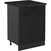 Vicco Keukenonderkast R-Line Antraciet landelijk/Antraciet 60 cm met lade antraciet werkblad, Model 61078