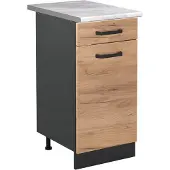 Vicco Keukenonderkast R-Line Goudkleurig Eiken/Antraciet 40 cm marmer werkblad, Model 61040