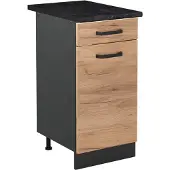 Vicco Keukenonderkast R-Line Goudkleurig Eiken/Antraciet 40 cm antraciet werkblad, Model 61038