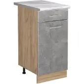 Vicco Keukenonderkast R-Line Beton/Goudkleurig Eiken 40 cm marmer werkblad, Model 61150