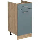 Vicco Keukenonderkast R-Line, Blauw-grijs/Goudkleurig Eiken, 40 cm zonder werkblad