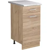 Vicco Keukenonderkast R-Line, Sonoma/Goudkleurig Eiken, 40 cm marmer werkblad