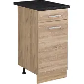 Vicco Keukenonderkast R-Line, Sonoma/Goudkleurig Eiken, 40 cm antraciet werkblad