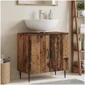 vidaXL Wastafel kabinet voor de badkamer HAARLEM Oud hout