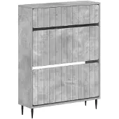 vidaXL Schoenenkast ZWOLLE 78 x 24 x 103 cm Bewerkt hout Betongrijs