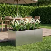 vidaXL Plantenbak zilver 120 x 80 x 60 cm Roestvrij staal
