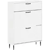 vidaXL Schoenenkast HAARLEM 78 x 24 x 103 cm Bewerkt hout Wit