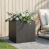 vidaXL Plantenbak Zwart 50 x 50 x 49 cm Koudgewalst staal