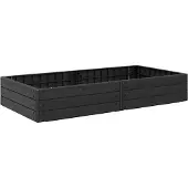 vidaXL Verhoogde plantenbak, zwart, 151 x 75,5 x 25 cm, PP
