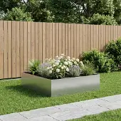 vidaXL Plantenbak zilver 80 x 80 x 30 cm Gegalvaniseerd staal