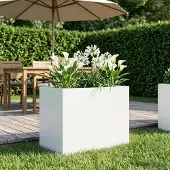 vidaXL Plantenbak Wit 50 x 40 x 50 cm Koudgewalst staal
