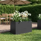 vidaXL Plantenbak Zwart 50 x 40 x 40 cm Koudgewalst staal