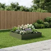 vidaXL Plantenbak Olijfgroen 80 x 80 x 20 cm Koudgewalst staal