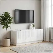 vidaXL Tv-meubel Hoogglans Wit Bewerkt hout
