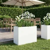 vidaXL Plantenbak Wit 60 x 30 x 40 cm Koudgewalst staal