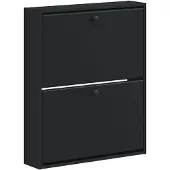vidaXL - Wandgemonteerde - Schoenenkast - BREDA - 71 - x - 17 - x - 86 - cm - Bewerkt - hout