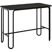 vidaXL Eettafel 100 x 50 x 75 cm Bewerkt hout Zwart Rechthoekig