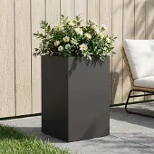 vidaXL Plantenbak Zwart 30 x 30 x 50 cm Koudgewalst staal