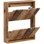 vidaXL Wandgemonteerde Schoenenkast ALKMAAR 71 x 17 x 86 cm Oud hout