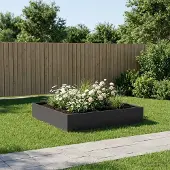 vidaXL Plantenbak Zwart 100 x 100 x 20 cm Koudgewalst staal