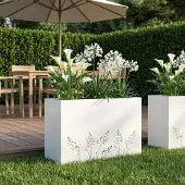 vidaXL Plantenbak Wit 80 x 30 x 49 cm Koudgewalst staal