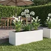 vidaXL Plantenbak Wit 60 x 20 x 20 cm Koudgewalst staal