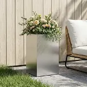 vidaXL Plantenbak zilver 30 x 30 x 50 cm Roestvrij staal