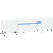 vidaXL LED tv-meubel Wit Bewerkt hout