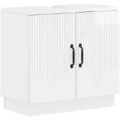 vidaXL Wastafel kabinet voor de badkamer HOORN Hoogglans Wit