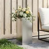 vidaXL Plantenbak zilver 20 x 20 x 40 cm Roestvrij staal