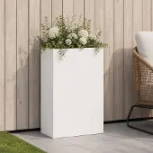 vidaXL Plantenbak Wit 40 x 20 x 75 cm Koudgewalst staal