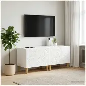 vidaXL Tv-meubel Hoogglans Wit Bewerkt hout