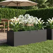 vidaXL Plantenbak Zwart 80 x 30 x 30 cm Koudgewalst staal