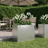 vidaXL Plantenbak zilver 80 x 40 x 60 cm Roestvrij staal