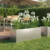vidaXL Plantenbak zilver 60 x 20 x 20 cm Gegalvaniseerd staal