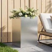 vidaXL Plantenbak zilver 40 x 40 x 75 cm Gegalvaniseerd staal