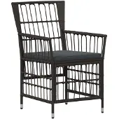 vidaXL Tuinstoelen 4 st Zwart PE rattan, Staal en Polyester Stof
