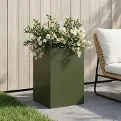 vidaXL Plantenbak Olijfgroen 40 x 40 x 60 cm Koudgewalst staal
