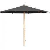 vidaXL Tuinparasol Ø 300 x 248 cm massief eucalyptushout Antraciet