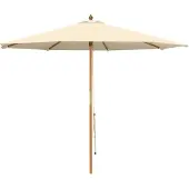 vidaXL Tuinparasol Ø 300 x 248 cm massief eucalyptushout Crèmewit