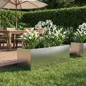 vidaXL Plantenbak zilver 60 x 20 x 20 cm Roestvrij staal