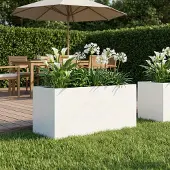 vidaXL Plantenbak Wit 80 x 40 x 40 cm Koudgewalst staal