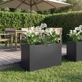 vidaXL Plantenbak Zwart 80 x 40 x 50 cm Koudgewalst staal
