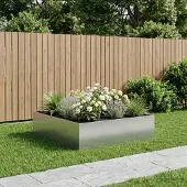vidaXL Plantenbak zilver 100 x 100 x 30 cm Gegalvaniseerd staal