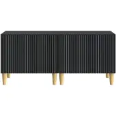 vidaXL - Tv-meubel - Zwart - Bewerkt - hout